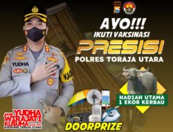 Vaksin Presisi Polres Toraja Utara Berhadiah Kerbau, Dan Banyak Doorprize Lainnya