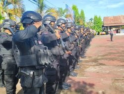 1 SSK Pasukan Brimob Bone Digeser Amankan Pilkades Sinjai