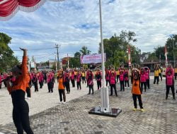 Sambut HUT ke 74, Polwan Polres Barru Olahraga Bersama