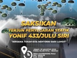 Langit Sibulue Jadi Panggung 300 Penerjun Payung, Disambut Antusias Warga