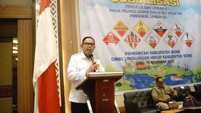 Bone Gelar Sosialisasi Pengelolaan Limbah B3, Wabup Akmal Pasluddin Tekankan Komitmen Pelaku Usaha