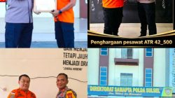 Basarnas Ganjar Penghargaan kepada Tim SAR Dit Samapta Polda Sulsel atas Misi Evakuasi Pesawat ATR 42-500