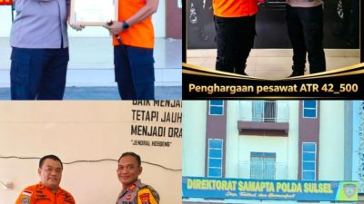 Basarnas Ganjar Penghargaan kepada Tim SAR Dit Samapta Polda Sulsel atas Misi Evakuasi Pesawat ATR 42-500