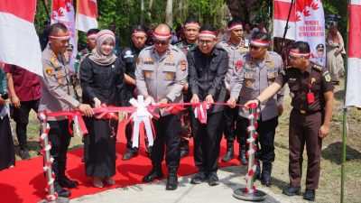 Jembatan Merah Putih Diresmikan Wakapolda bersama Wabup Bone, Program Presiden Prabowo Buka Akses Warga Dusu Bulu Botoe Desa Kading